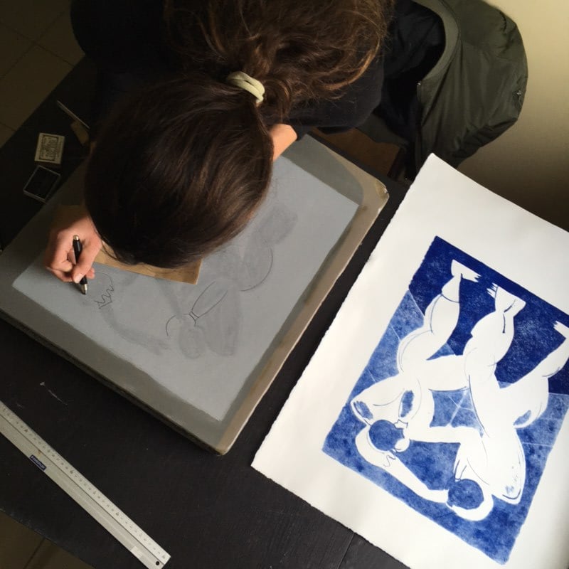 Anastasia Bay – atelier silex ink – dessin lithographie