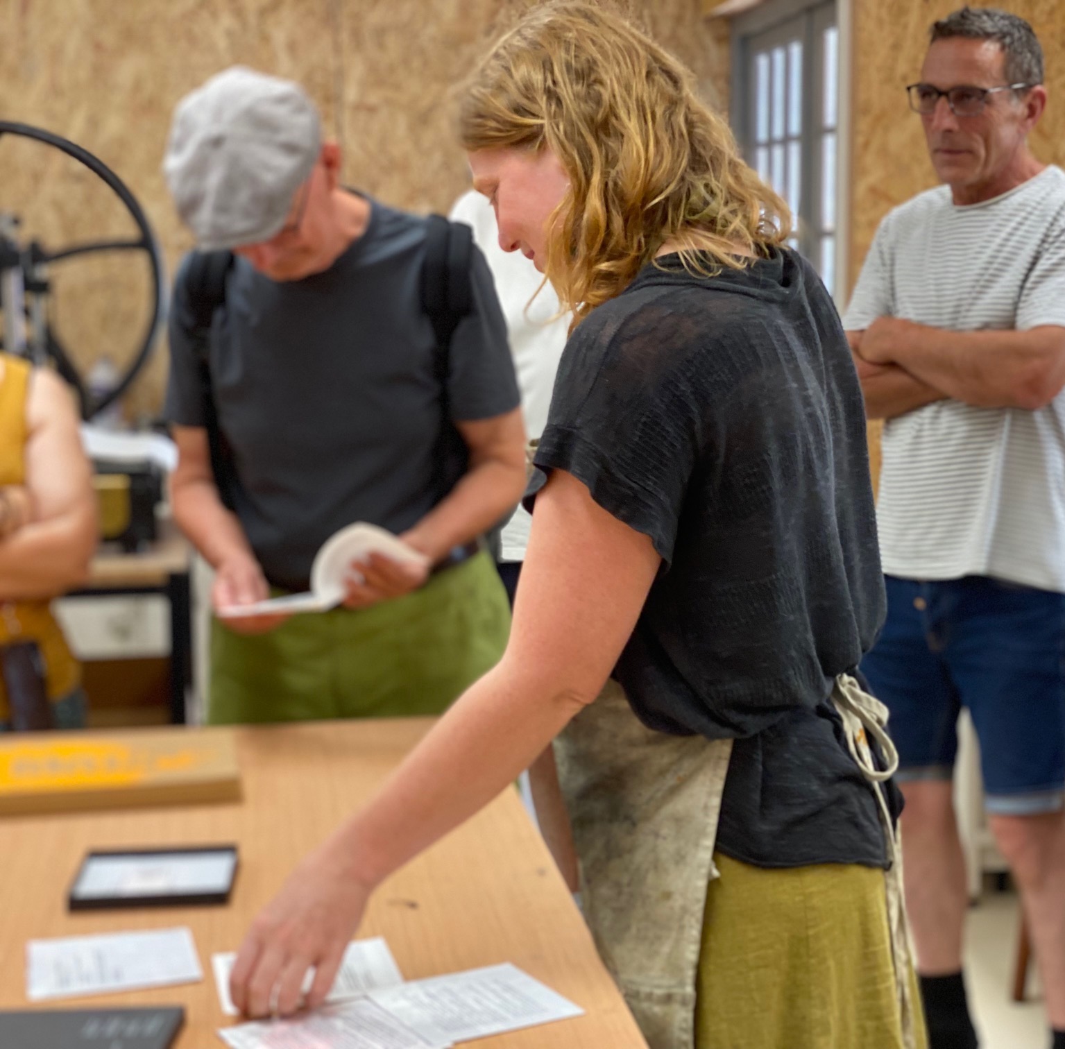 Inauguration atelier demonstration edition silex ink gravure louise gros